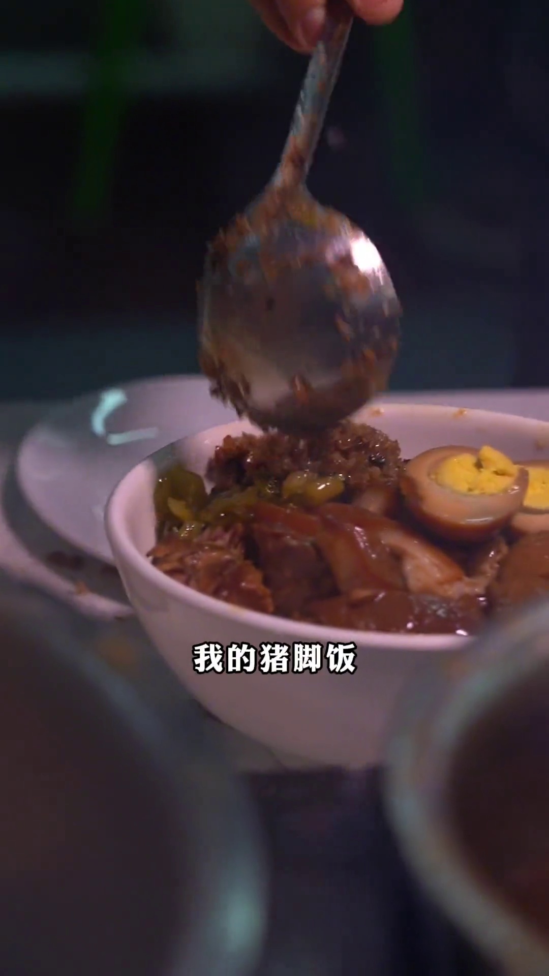 肥瘦猪脚饭（加卤蛋、肥肠）